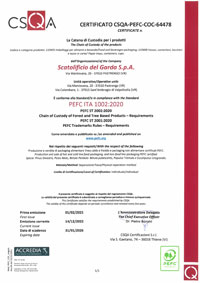 PEFC Certification Scatolificio del Garda