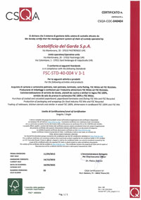 Certificat FSC-C127014 Scatolificio del Garda