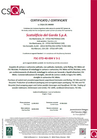 Certificato FSC-C127014 Scatolificio del Garda