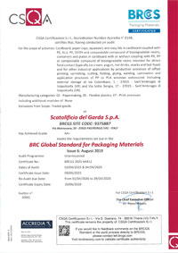 Certificato BRCGS Scatolificio del Garda