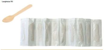 EINZELVERPACKT 10CM HOLZ MINI LÖFFEL STREIFEN 10STK 128679