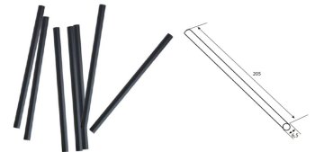 EINZELVERPACKT BIO SCHWARZ TRINKHALM 7X210MM    CODE I21070.500