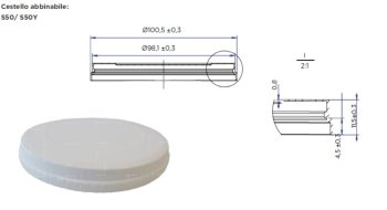 TIEFGEZOGENER WEISS DECKEL 100,5MM S50-1I-00