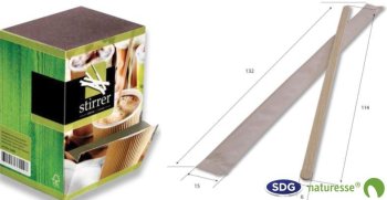 Long wooden scoop for 18 cm bagged coffee - 13786 ex 507/LI