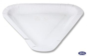 Triangular paper dish for 1/4 of pizza BIO WHITE - 206-00-BIO
