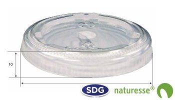 COUVERCLE BIODEGRADABLE TRANSPARENT POUR GOBELETS - 10379