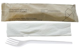 SET MONO FOURCHETTE+ SERVIETTE CPLA BIO 26887 