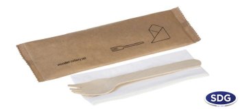 SET MONO LEGNO FORCHETTA TOVAGLIOLO IMBUSTATI 20383