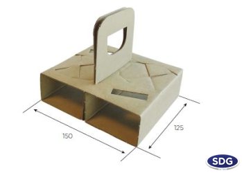 CESTINO ASPORTO PORTA BICCHIERI 2 FORI AVANA - 189