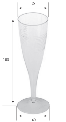 BICCHIERE PLA TRASPARENTE BIO FLUTE 100 ml - 36773