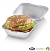 Box burger large in Zellulose Pulpa 13,5 x 13,5 x 7,8 cm - 3474