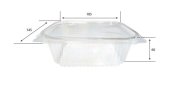 SPGRX1000N PLA BIO TRANSPARENT TRAY+ HINGED LID  1000CC
