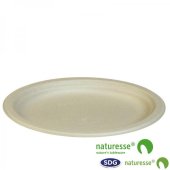 PLAT OVALE EN PULPE DE CELLULEUSE 26X19 CM NATURE - N153